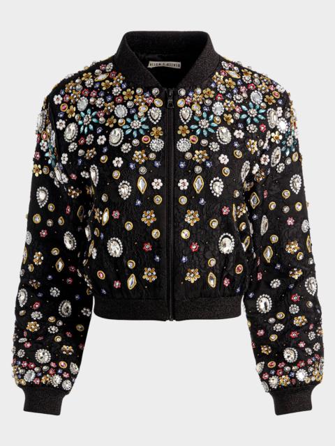Alice + Olivia Jackie Embellished Cropped Jacket