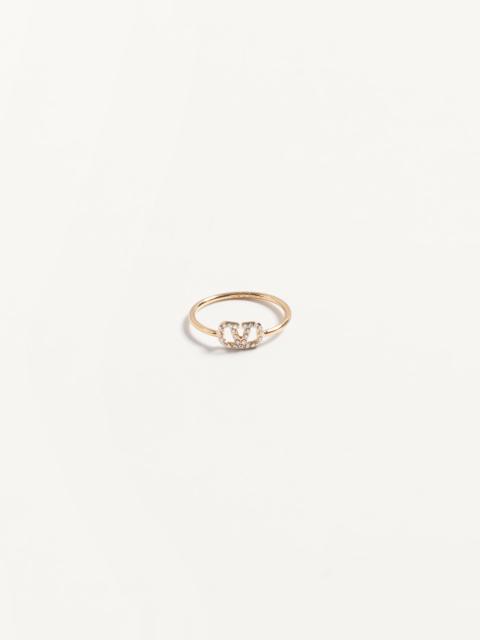 Valentino VLOGO SIGNATURE METAL AND SWAROVSKI® CRYSTAL RING