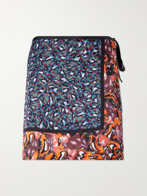 Dries Van Noten Gabrinas Printed Satin Wrap Mini Skirt