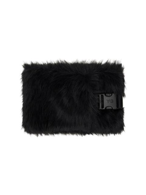 Y-3 Black Shag-Knit Neck Warmer