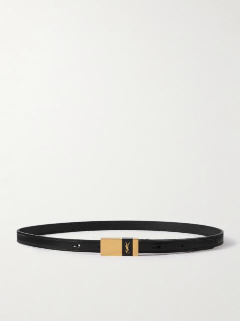 SAINT LAURENT Cassandre Leather Belt