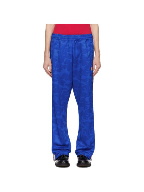 A BATHING APE® Blue Solid Camo One Point Relaxed Fit Sweatpants