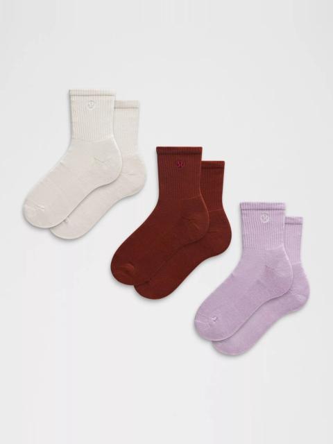 lululemon Unisex Daily Essential Quarter Socks *3 Pack