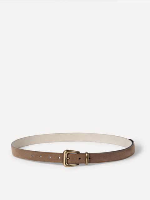Brunello Cucinelli Suede belt with monili