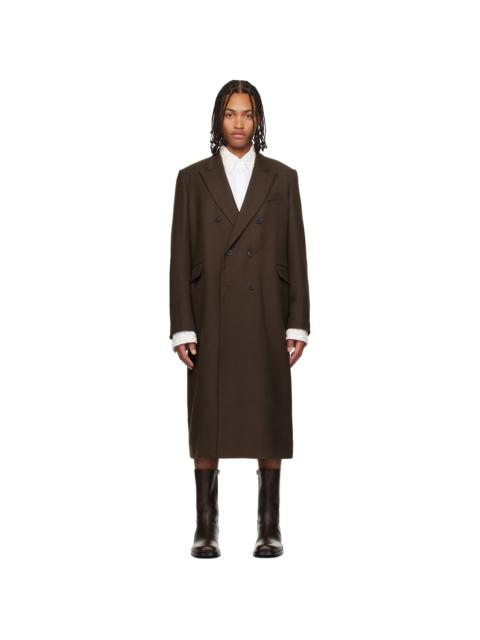 Dries Van Noten Brown Wool Coat