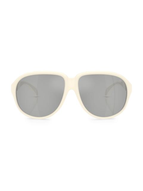 Moncler Men's Satellite 60MM Round Sunglasses - Ivory