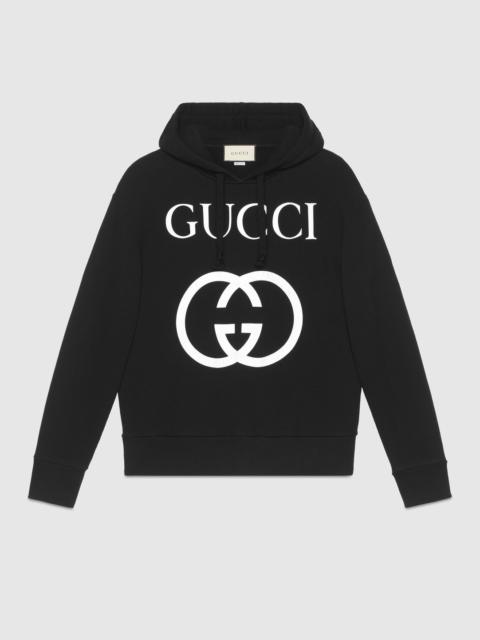 【関税送料込】GUCCI LOGO COTTON HOODIE パーカー 人気 GUCCI - Printed Cotton Hoodie Gucci