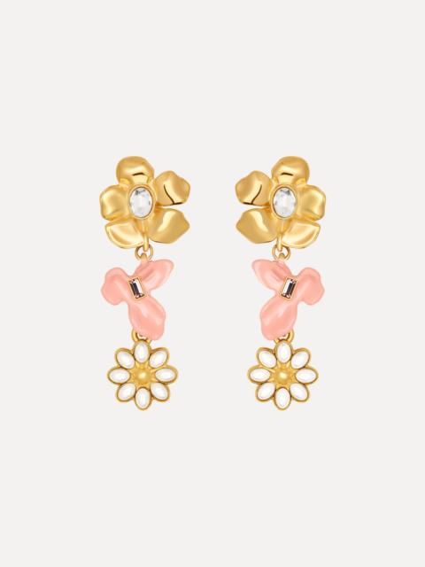 Oscar de la Renta WILDFLOWER DROP CLIP-ON EARRINGS