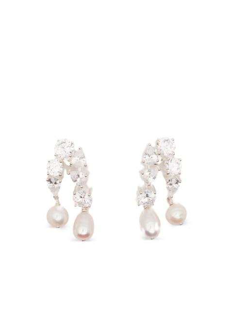 Completedworks Cascading pearl and zirconia drop earrings
