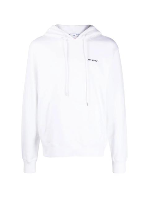 Off-White Wave Outline Diagonal Slim Hoodie "White / Black" OMBB097F22FLE0150110