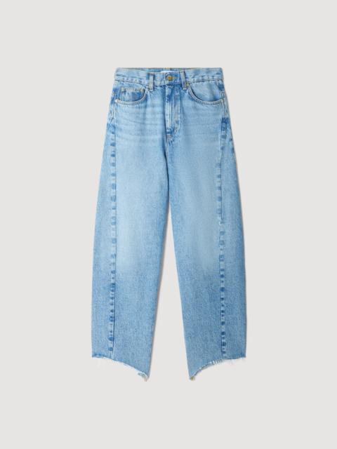 Sandro FLORAL PRINT BARREL JEANS