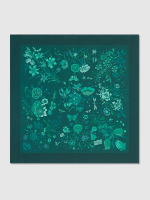 GUCCI Printed Flora silk twill carré