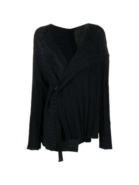 Yohji Yamamoto V-neck asymmetric wrap jumper