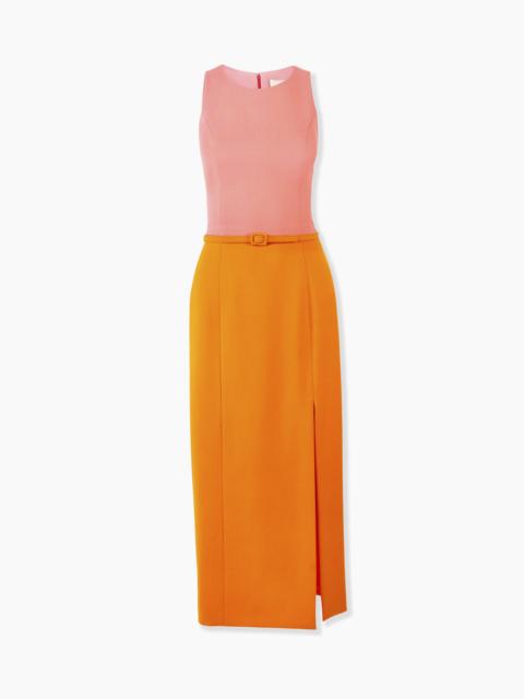 CAROLINA HERRERA Colorblocked Midi Dress With Belt