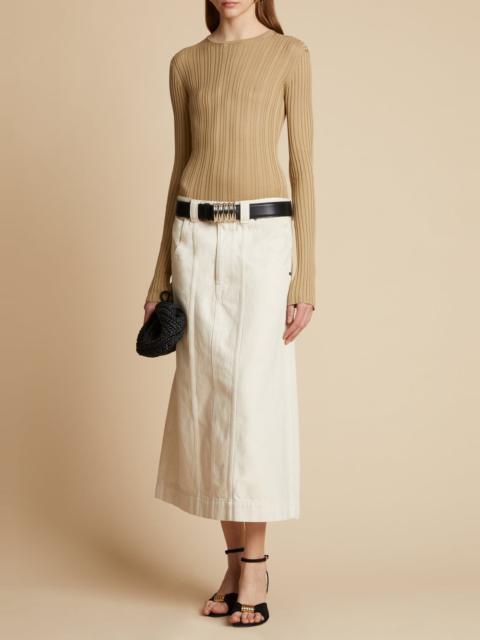 KHAITE The Caroline Skirt in Ivory
