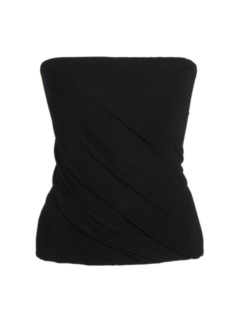 VERSACE Stretch-Crepe Jersey Strapless Top black