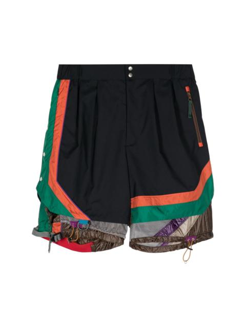 Kolor panelled colour-block shorts
