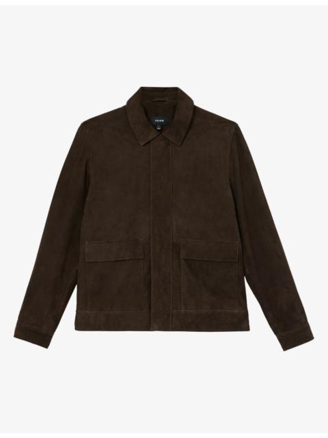 REISS Granual Side-Pocket Suede Jacket