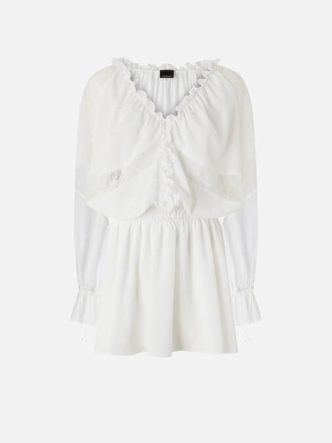 PINKO MINI DRESS WITH LONG SLEEVES AND LACE DETAILS