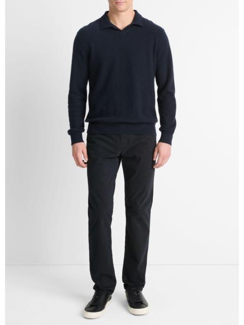 Vince Plush Cashmere Johnny-Collar Polo