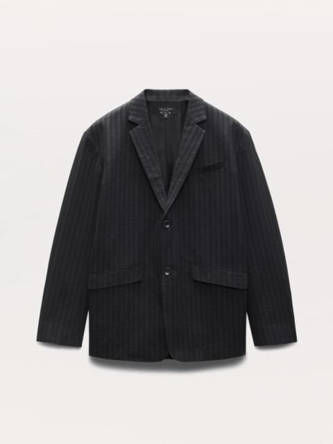 rag & bone Shift Textured-Stripe Cotton-Silk Blazer