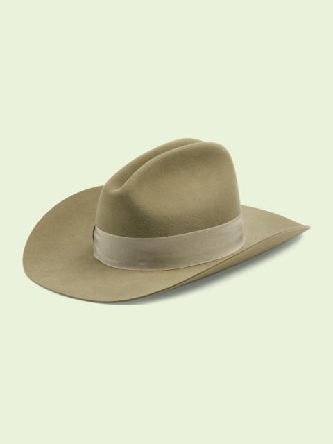 GUCCI Wide-brimmed felt fedora with Double G