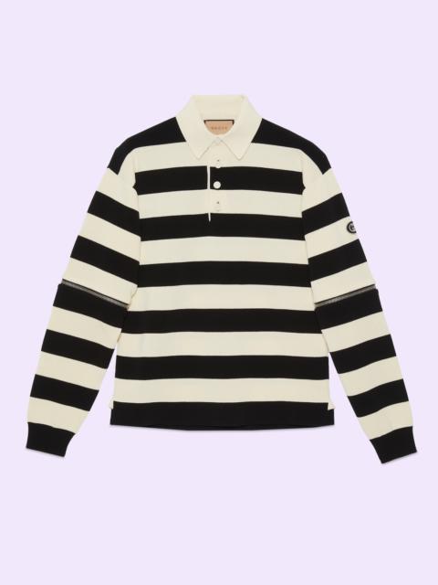 Detachable sleeves knit polo