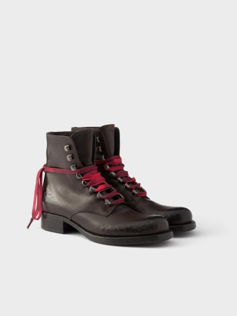 Prada Leather laced booties