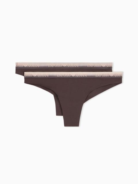 EMPORIO ARMANI TWO PACK OF BRAZILIAN BRIEFS IN MICROFIBER JERSEY