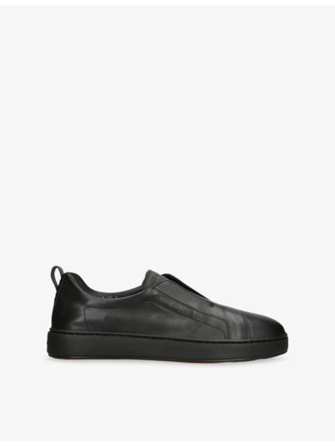 Santoni Victory Unlined Leather Trainers