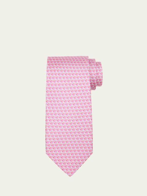 Men's Flamingo-Print Silk Tie