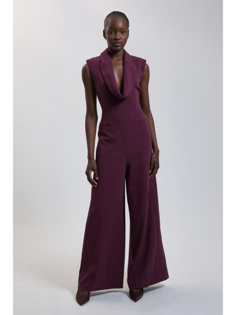 KAREN MILLEN Drape Cowl Neck Tailored Jumpsuit