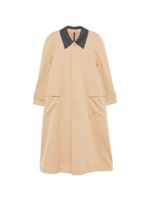 Carven contrasting-collar storm-flap coat