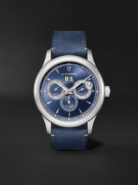L.U.C Perpetual Twin Automatic Perpetual Calendar 43mm Stainless Steel and Nubuck Watch, Ref. No. 16