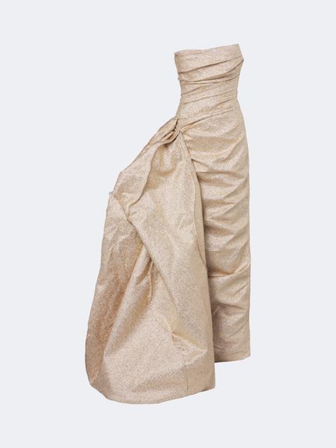 MARMAR HALIM Gathered lamé corset gown