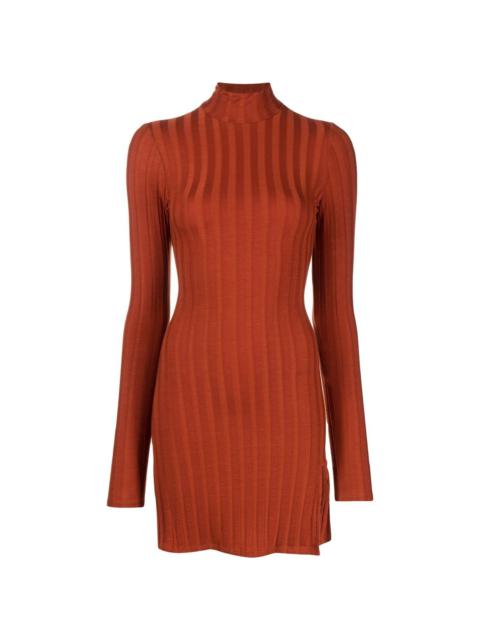 Libra long-sleeve knit minidress