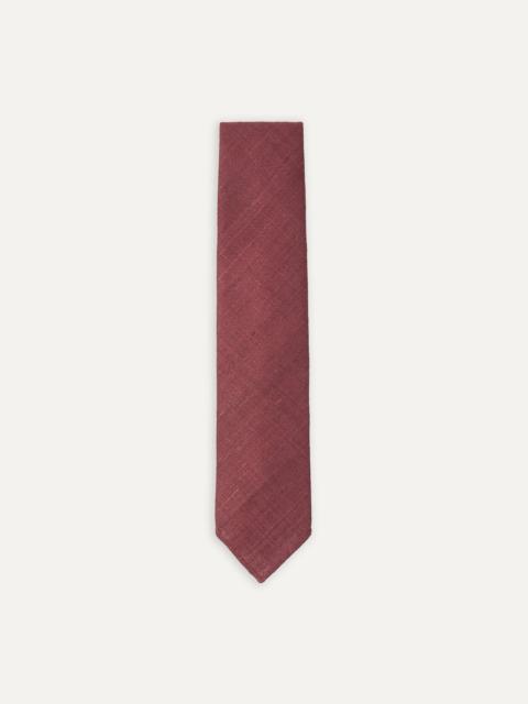 Drake's Burgundy Tussah Hand Rolled Silk Tie