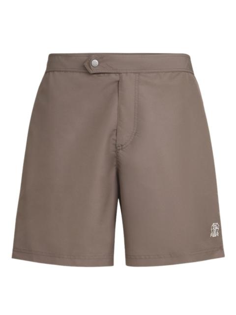 Brunello Cucinelli tabbed waistband piping swim shorts
