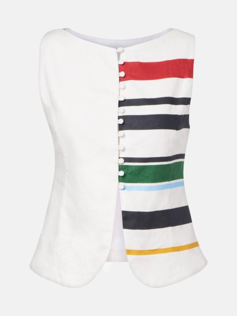 CALA de la CRUZ Genova striped linen top