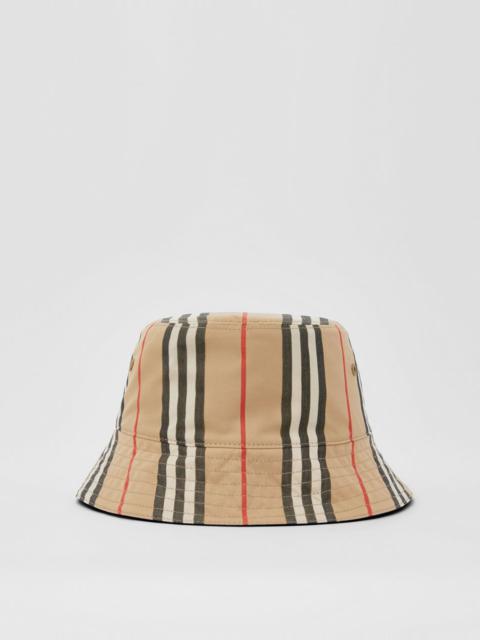 Burberry Reversible Icon Stripe Cotton Bucket Hat