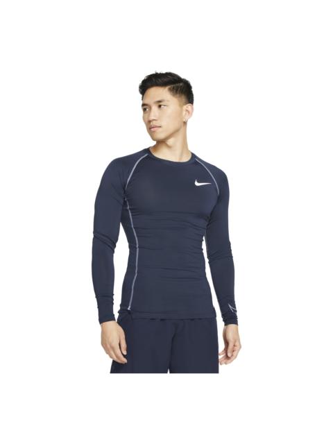 Nike Nike Pro Dri-fit Athleisure Casual Sports Round Neck Long Sleeves Purple DD1991-451