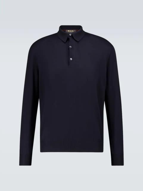 Cotton long-sleeved polo sweater