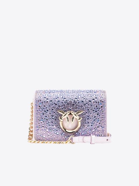 PINKO PINKO GALLERIA FULL-RHINESTONE MINI LOVE BAG CLICK
