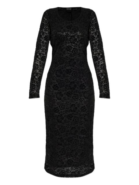 VERSACE JEANS COUTURE long-sleeved lace midi dress