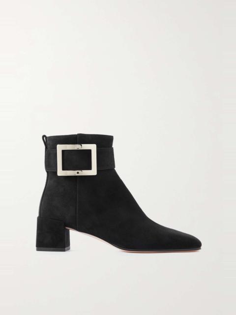 So Vivier buckled suede ankle boots