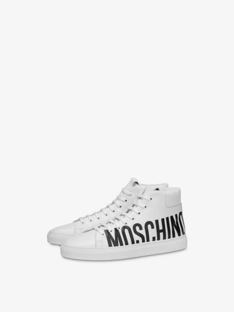 Moschino LEATHER HIGH SNEAKERS WITH LOGO