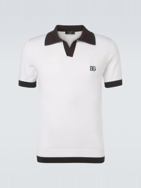 Dolce & Gabbana DG wool and silk polo shirt
