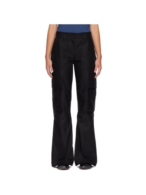 Acne Studios Black Cotton Satin Cargo Trousers