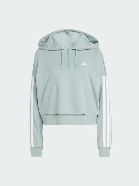 adidas Essentials 3-Stripes French Terry Quarter-Zip Hoodie