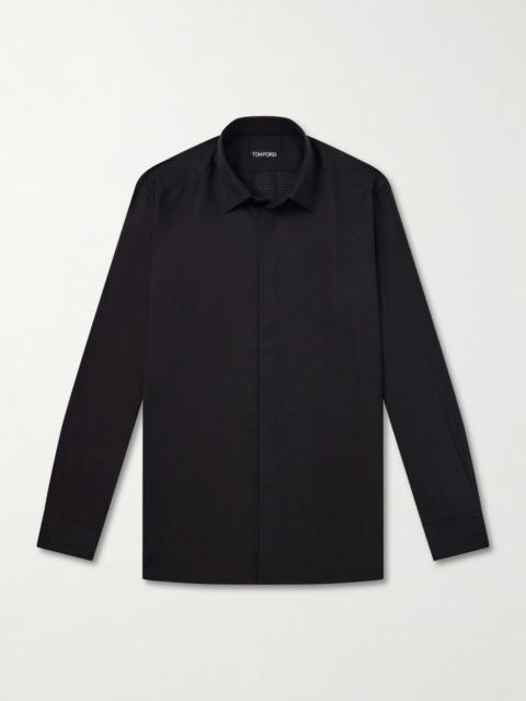 TOM FORD Perforated Silk-Twill Shirt